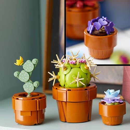 LEGO 10329 Icons Plantas Diminutas, Colección Botánica con 9 Flores Artificiales para Construir en Maceta de Terracota, Decoración del Hogar, Regalo de Cumpleaños para Mujer, Hombre, Esposa o Esposo