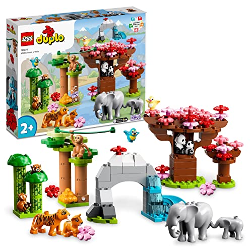 LEGO 10974 Duplo Fauna Salvaje de Asia, Animales de Juguete con Sonido, Aprendizaje Temprano, Oso Panda, Regalo para Niños y Niñas de Entre 2 y 5 Años