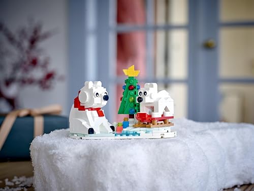 Lego 40571 - Osos Polares para Invierno, Oso Grande y Cachorro con árbol de Navidad, 9+ 312 Piezas