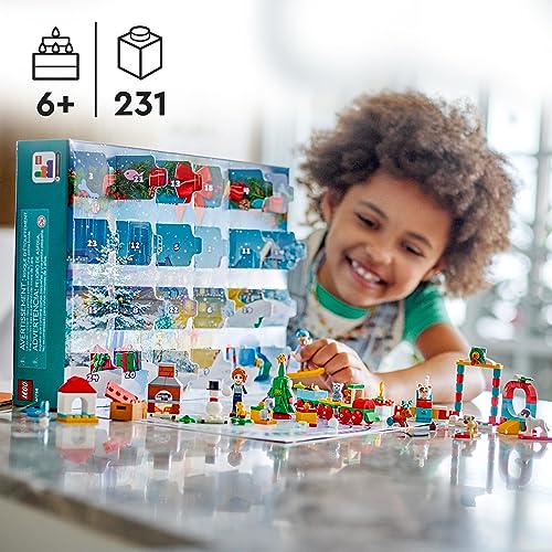 LEGO 41758 Friends Calendario de Adviento 2023, 24 Sorpresas, Siguiente Generación de Personajes: Mini Muñecos Leo y Autumn, 8 Figuras de Animales de Juguete, Regalo de Cuenta Atrás para Niñas y Niños