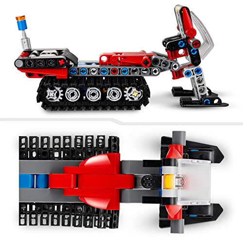 LEGO 42148 Technic Máquina Pisanieves de Invierno o Moto de Nieve, Maqueta de Vehículo 2en1, Juguete de Aprendizaje Niños y Niñas de 7 Años o Más, Idea de Regalo