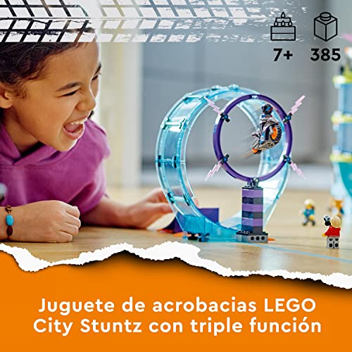 LEGO 60361 City Stuntz Desafío Acrobático: Rizo Extremo, 1 o 2 Jugadores, 2 Motos de Juguete con Retro Fricción, Regalo de Cumpleaños, Set de 2023