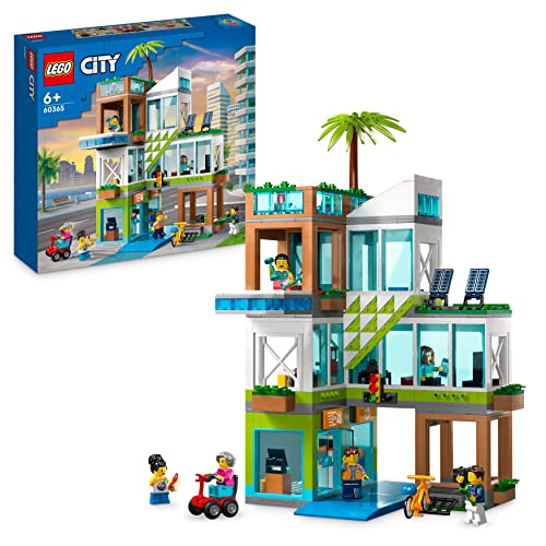 LEGO CITY 60365 El edificio de la casa, modelo modular con habitaciones, tienda y bicicleta