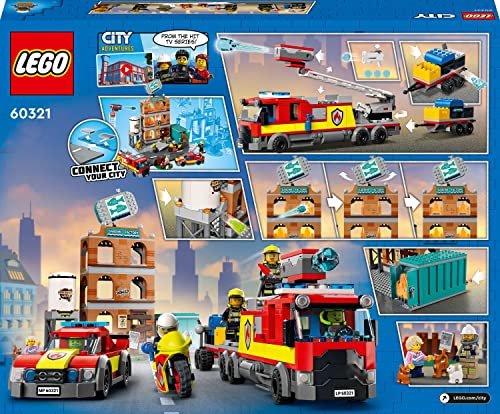 Lego City Fire 60321 The Fire Brigade Building Set con Llamas, Minifiguras, Cami�n de Juguete para ni�os a Partir de 7 a�os