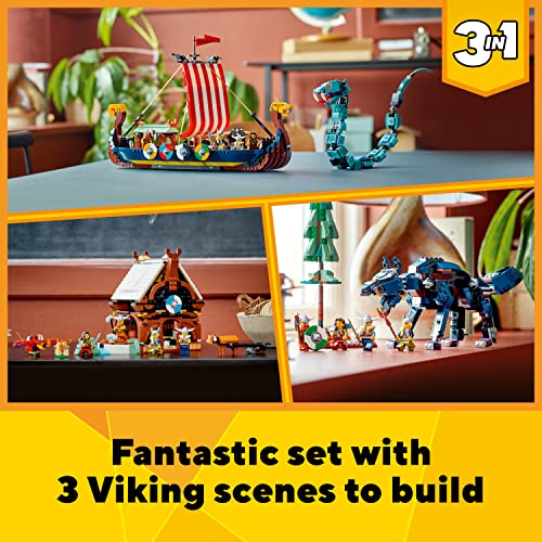 Lego Creator 3 en 1 31132 El Barco Vikingo y la Serpiente de Midgard