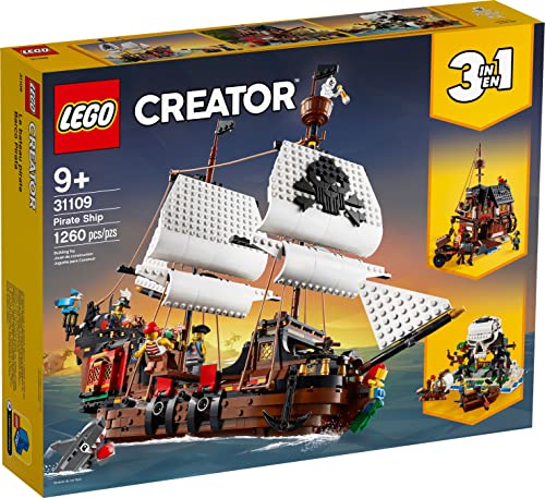 Lego Creator 31132 - Juego de 2 barcos vikingos con serpiente Midgard y barco pirata 31109