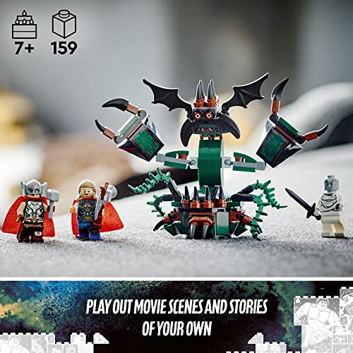 LEGO Marvel Attack on New Asgard 76207 Building Kit; Thor Construction Toy with 2 Minifigures for Kids Aged 7+ (159 Pieces)