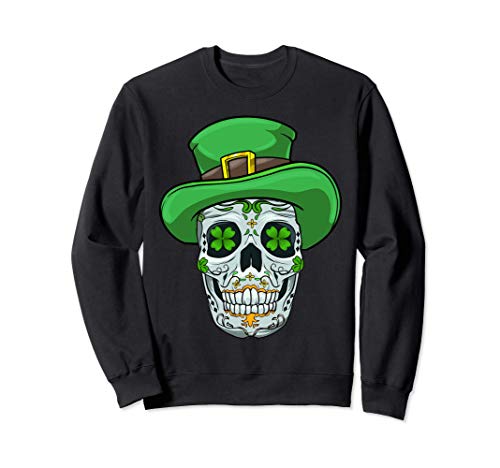 Leprechaun Sugar Skull St Patricks Day Of The Dead Calavera Sudadera