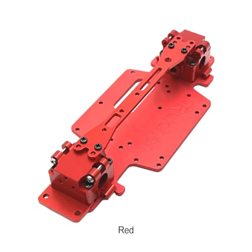 lerwliop Chasis de aleación de Aluminio ensamblado, Compatible con Wltoys 1/28 K969 RC, chasis de Coche y Marco de Kit de Caja de Cambios de Metal, Rojo