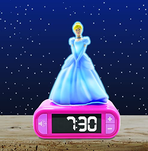 Lexibook - Despertador Disney Princess con Pantalla LCD Digital y luz de Noche integrada, Color Rosa - RL800DP