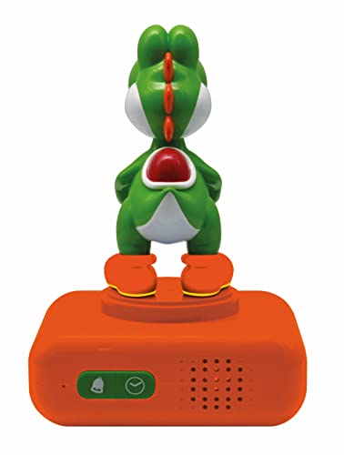 LEXIBOOK - Despertador Nintendo Super Mario - Efectos sonoros de Super Mario - Despertador para niños - con Snooze- Naranja / Verde - RL800NI1