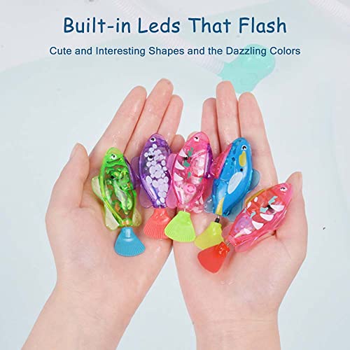 Light Up Swimming Fish Bath Toy, Swimming Fish Bath Toy, Light Up Fish Bath Toy for Kids (Stripes)