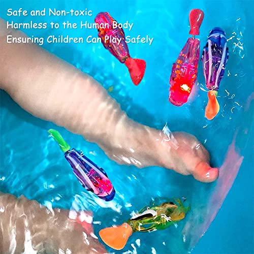 Light Up Swimming Fish Bath Toy, Swimming Fish Bath Toy, Light Up Fish Bath Toy for Kids (Stripes)