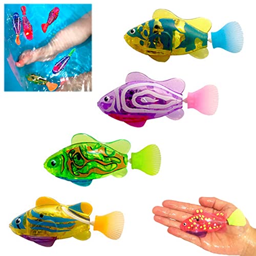 Light Up Swimming Fish Bath Toy, Swimming Fish Bath Toy, Light Up Fish Bath Toy for Kids (Stripes)