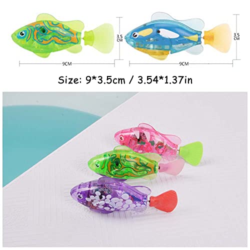 Light Up Swimming Fish Bath Toy, Swimming Fish Bath Toy, Light Up Fish Bath Toy for Kids (Stripes)