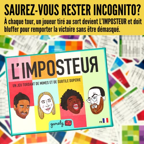 L'Imposteur: El desternillante Juego grupal de mímica y deducción de tamaño Bolsillo. [Francés]