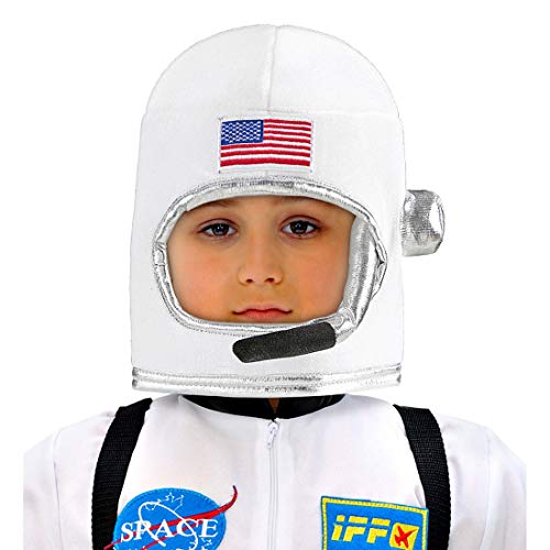 Lindo casco de astronauta USA para niños - Blanco - Extraordinario accesorio disfraz para disfraz armable NASA aterrizaje en la Luna - Incomparable para festivales infantiles y fiesta de disfraces