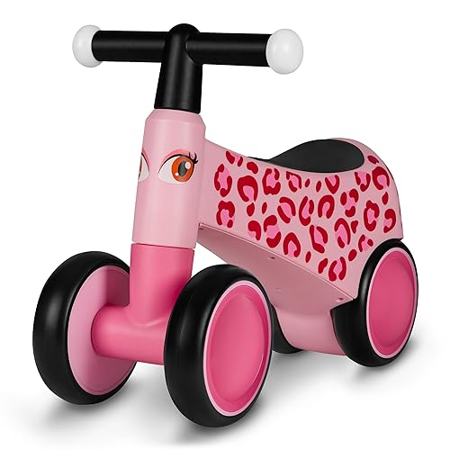 LIONELO Sammy Correpasillos Infantil de 1 a 3 años, Correpasillos de 4 Ruedas hasta 25 kg, Asas Antideslizantes con Luz, 3 Diseños de Asiento Ergonómico, para Niños y Niñas (Pink)