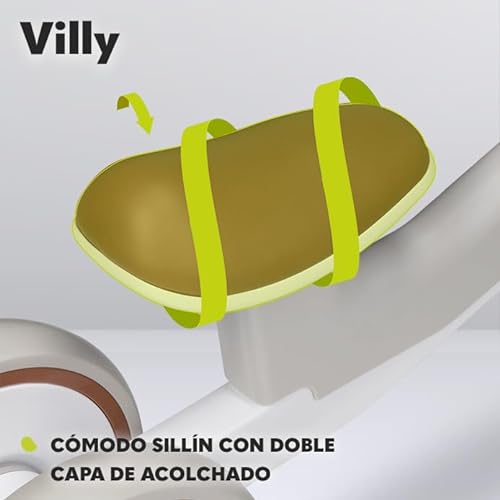 lionelo VILLY Bicicleta de Equilibrio Ligera, Correpasillos para bebés 4 Ruedas de 1 a 3 años (hasta 30 kg), Amortiguación Delantera, Asiento ergonómico, Regalo para niñas y niños (Beige)