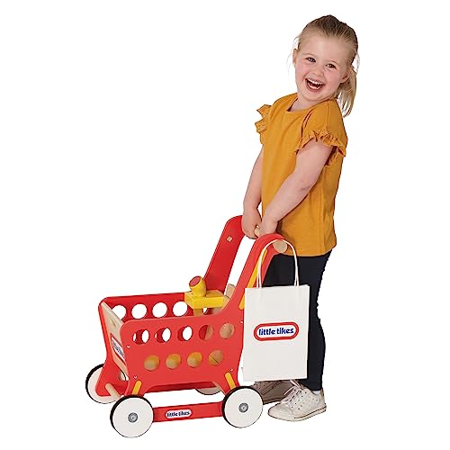 little tikes 121A Children's Wooden Shopping Trolley Cart, Age 3+ Years