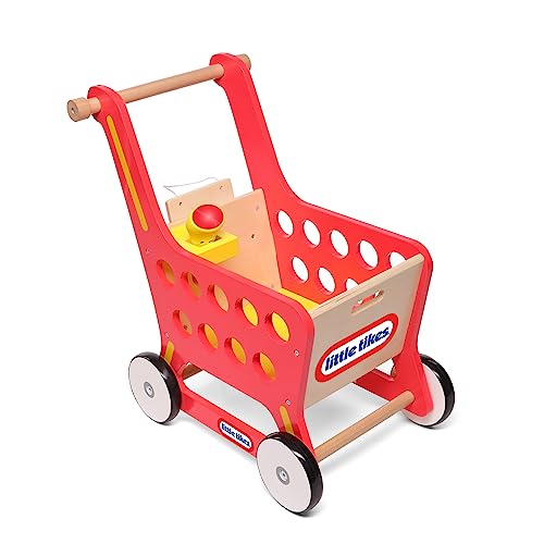 little tikes 121A Children's Wooden Shopping Trolley Cart, Age 3+ Years