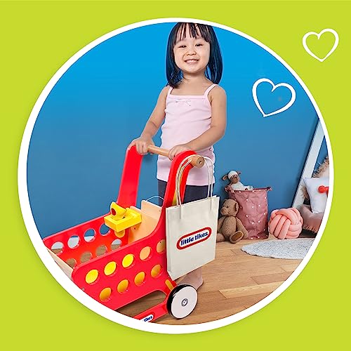 little tikes 121A Children's Wooden Shopping Trolley Cart, Age 3+ Years