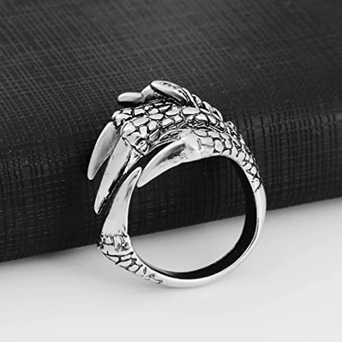Liummrcy Dragon Claw Ring Punk Anillos para hombres Anillos para hombres anillos punk vintage anillo de garras de dragón para hombres mujeres ajustables ring gótico gótico anillos de vikingos,