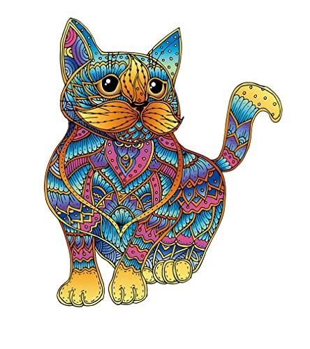 Logica Juegos Art. El Gato - Mandala Puzzles - Puzzle de Madera - Puzzle de Forma Innovadora - 23.4 x 28.5 cm - 99 pz