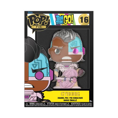 Loungefly Funko POP! Pin De Esmalte De Esmalte Grande DC: TEEN TITANS - Cyborg - CYBORG - Teen Titans Go! Pin De Esmalte - Broche Imperdible Coleccionable - Para Mochilas & Bolsas - Idea Para Regalo