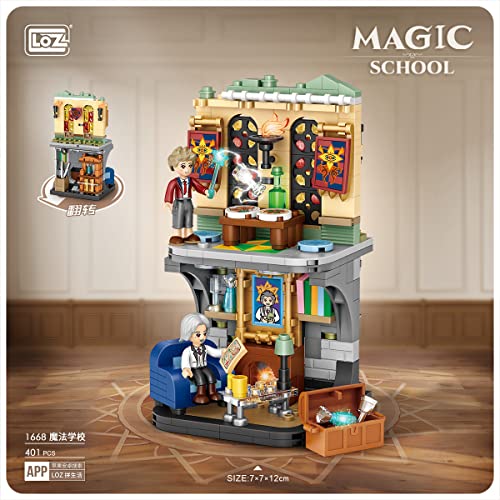 LOZ Building Blocks Educational Toy Magical Architecture Magic Academy with Professor Student and Magic Potion Houses Model Building