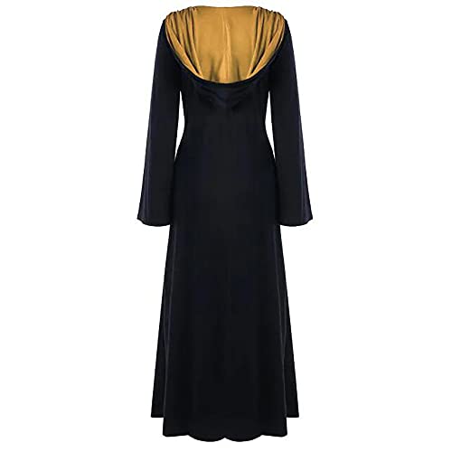 LPFNSF Vestido de bruja vintage, disfraz de vampiro de Halloween para mujer, talla grande, disfraz renacentista para mujer, vestido medieval (D,4XL)