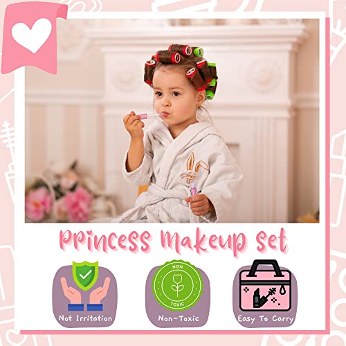 Lubibi 25 Pcs Unicornio Set de Maquillaje Lavable para niños Lápiz Labial Esmalte de uñas Kit de cosméticos Reales de Seguridad Probada Juguete cumpleaños Navidad Regalo y para niñas 456789 10