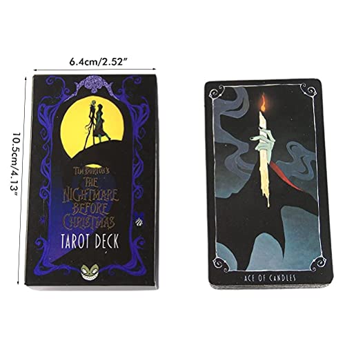 Lubudup Tarot Cards, La Pesadilla Antes de Navidad Tarot Deck y Consejero Deck con 48/78 cartas para la reunión de amigos de la familia/adivinación Futuro