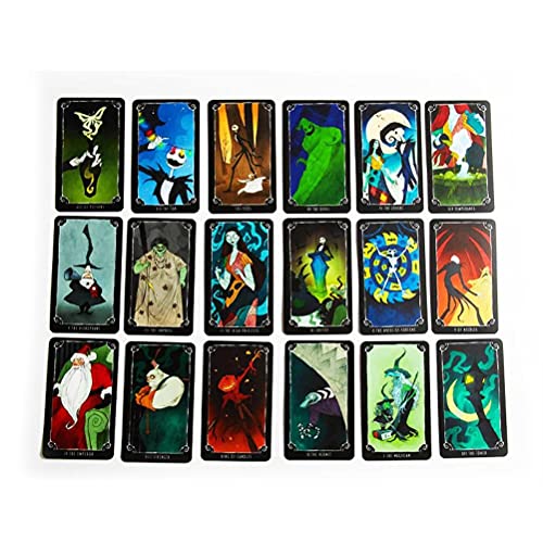 Lubudup Tarot Cards, La Pesadilla Antes de Navidad Tarot Deck y Consejero Deck con 48/78 cartas para la reunión de amigos de la familia/adivinación Futuro