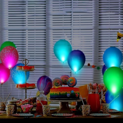 Luces de Globo LED 100 Piezas Luces para Globos LED Flash Luces LED Globos de luces LED para Cumpleaños, Boda, Fiesta,Navidad, Halloween Decoraciones (Vistoso)