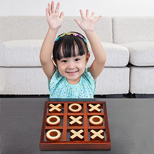 Luckxing Mesa en Raya, Juego Rompecabezas Juguete en Raya, Noughts and Crosses Table Family-Games Coffee Table Decor para Jugar en Box Strategy para niños y Adultos