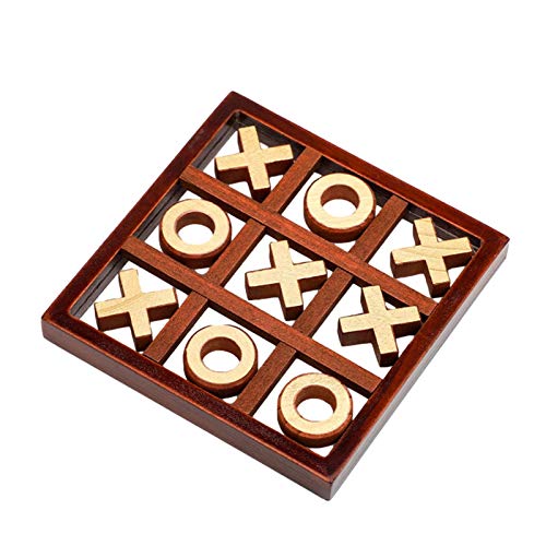 Luckxing Mesa en Raya, Juego Rompecabezas Juguete en Raya, Noughts and Crosses Table Family-Games Coffee Table Decor para Jugar en Box Strategy para niños y Adultos