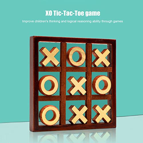 Luckxing Mesa en Raya, Juego Rompecabezas Juguete en Raya, Noughts and Crosses Table Family-Games Coffee Table Decor para Jugar en Box Strategy para niños y Adultos