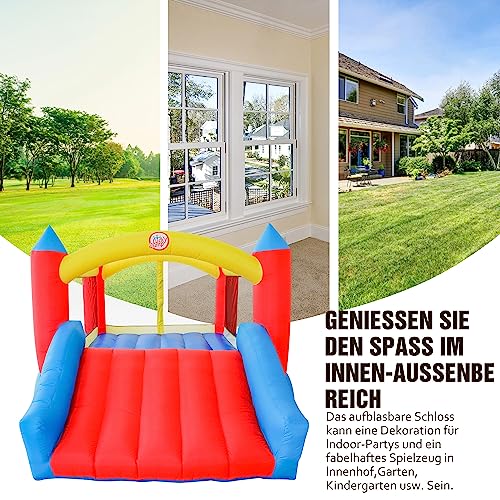 LuckyJump XXL Castillo Hinchable Exterior con Soplador y Tobogán para 2-4 Niños, (360x280x197cm) (Castillo Inflable)