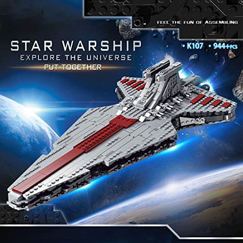 Lumitex Tecnología bloques de construcción destructor de estrellas, modelo de crucero espacial Wars, Mini Venator Class Crucero 6685 bloques de sujeción compatible con Lego 30053