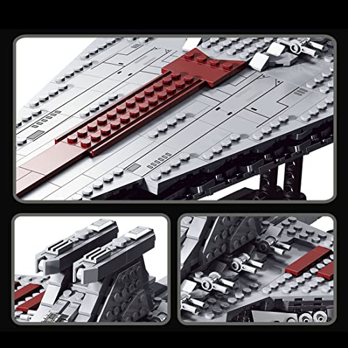 Lumitex Tecnología bloques de construcción destructor de estrellas, modelo de crucero espacial Wars, Mini Venator Class Crucero 6685 bloques de sujeción compatible con Lego 30053