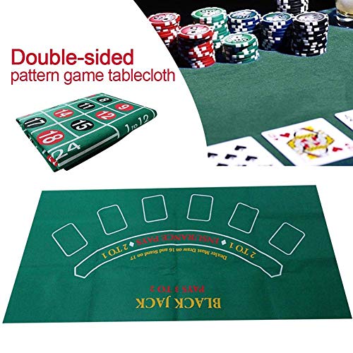 LuukUP Mantel de la Ruleta-Mantel de Mesa de póquer de Fieltro-Mantel de Mesa de Blackjack Impermeable de Doble Cara para Jugar a Las Cartas-Mantel de Mesa de Fieltro no Tejido