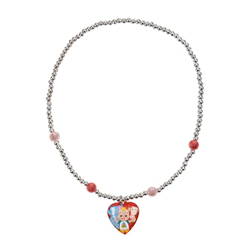 LUV HER CoComelon - Joyero de 4 piezas para niñas con anillos de plata, pulsera de cuentas y collar a partir de 3 años