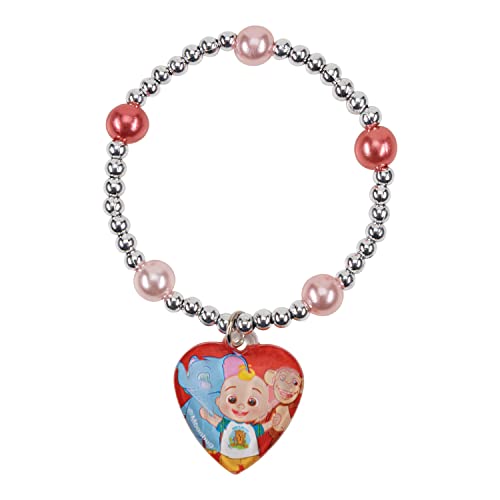 LUV HER CoComelon - Joyero de 4 piezas para niñas con anillos de plata, pulsera de cuentas y collar a partir de 3 años