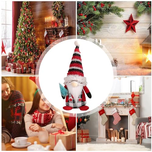 LVTFCO Peluche de gnomos navideños,Muñeco Decorativo sin Rostro de Anciano, gnomos de algodón PP - Adornos de Fiesta de Temporada para Sala de Estar, balcón, jardín, Dormitorio, Comedor, Entrada