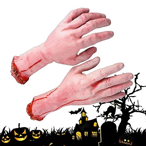 LYEVA Manos sangrientas de Halloween | Gasa aterradora con Sangre Espeluznante Accesorio de Halloween,Accesorios de Fondo de Adorno macabro para Maquillaje de Zombis, Maquillaje de Vampiros, Fiestas