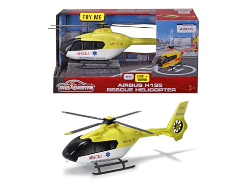 Majorette – Grand Series – Helicóptero Samu Airbus – 22 cm (Escala 1/43ª) – Sonidos y Luces, a Partir de 3 años – 213713002002