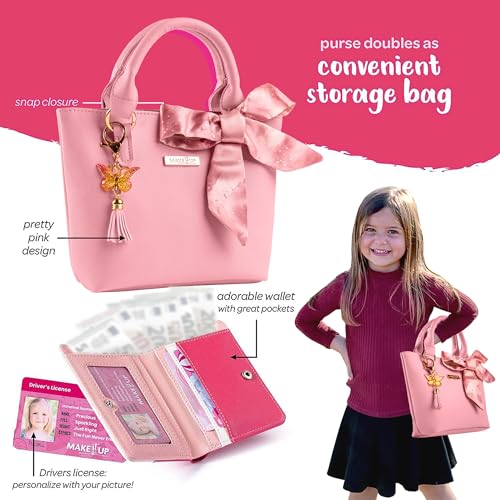 Make it Up Little Beauty On The Go Pretend Play Kids Purse and Makeup Toy with Princess Pretend Makeup Smartphone Wallet Keys Credit and VIP Cards Play Set for Girls, Ages 3+ Euro Addition