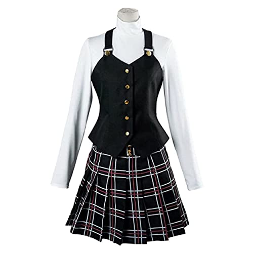 Makoto Niijima Cosplay Disfraz Camisa Falda Anime Uniforme Juego De Halloween,Black-S