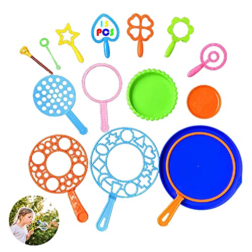 Maquina de Burbujas,Varita de Burbuja Kit,Juego de Burbujas de Jabón,Creativo Bubbles Maker para Niños Juegos al Aire Libre en Interiores 15 Piezas